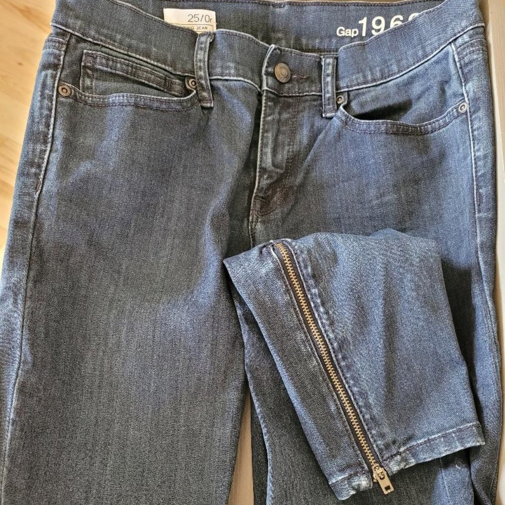 GAP 1969 Women's Legging Jeans 25 Zip Ankle DK Wsh - Picture 3 of 7